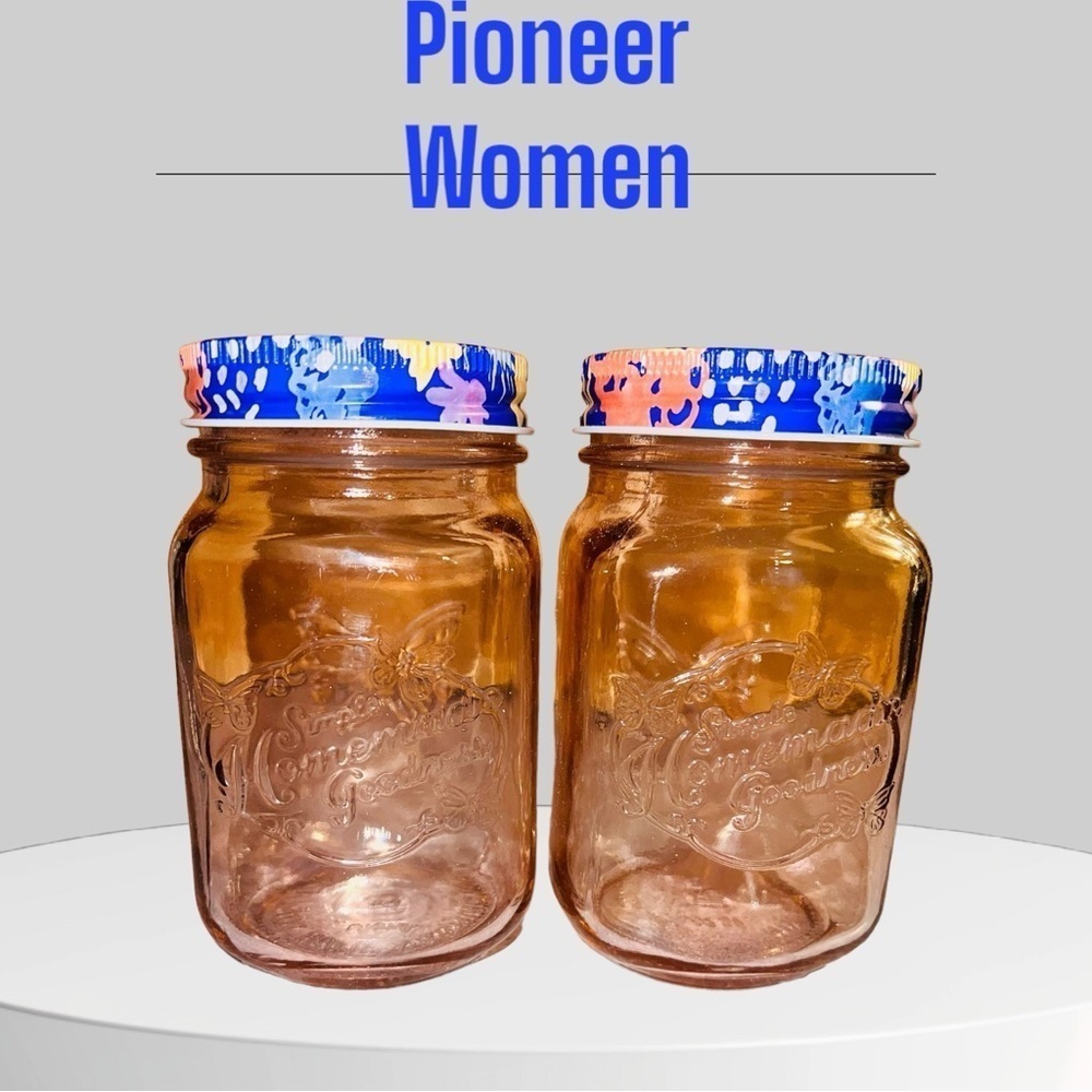 Pioneer Woman 2 Pc Set Mason Jars Summer
